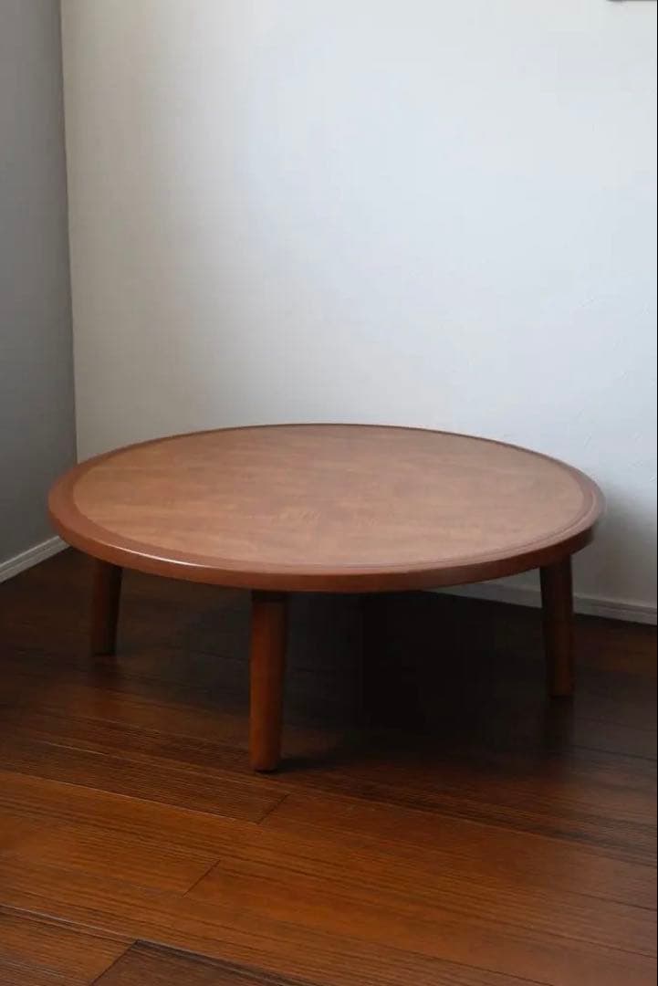 直接引取り可　丸テーブル　ちゃぶ台　座卓 桜の木製ちゃぶ台 90cm丸 （ちゃぶ台 木製 丸 座卓 折りたたみ