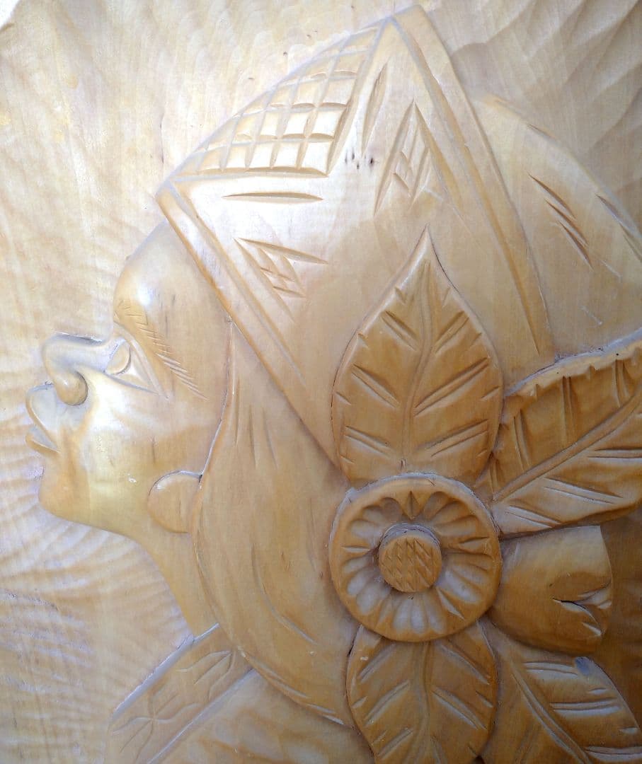 北海道 アイヌ 木製レリーフ 壁掛け アート レトロ 民芸品 - メルカリ