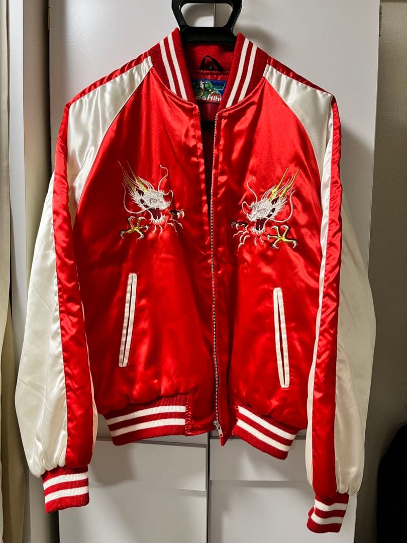 星姫 Hoshihime ホシヒメ スカジャン 刺繍 龍 鷹 赤 中綿 日本製