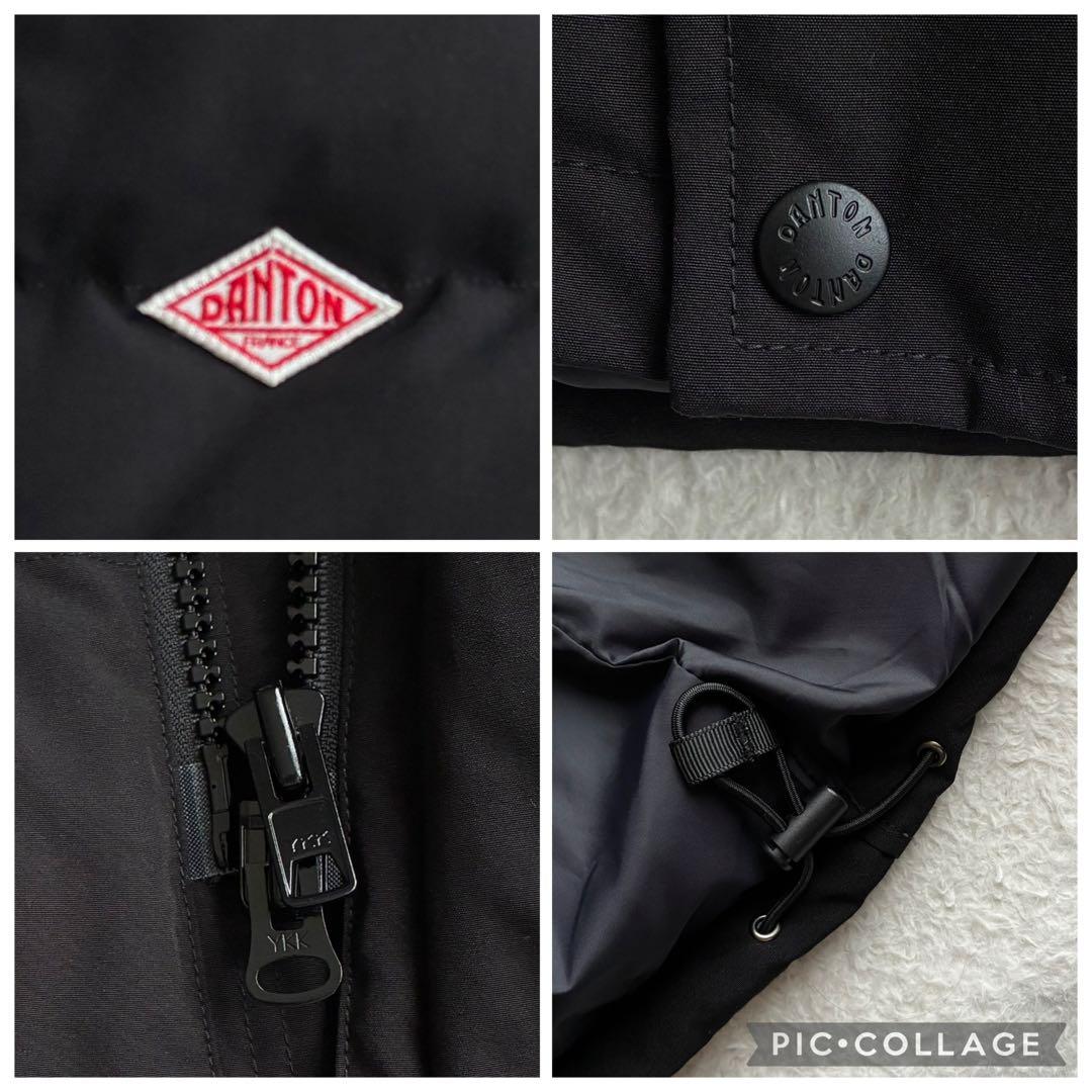 極美品 ダントン Bshop ダウンジャケット 黒 ファーフード付き