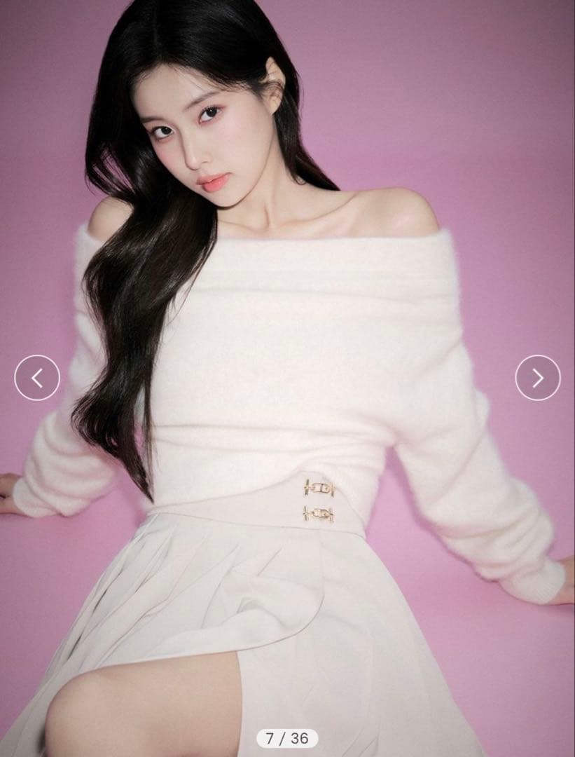 HIGH QUALITYカンヘウォン着用フォックスカシミヤオフショルプルオーバー