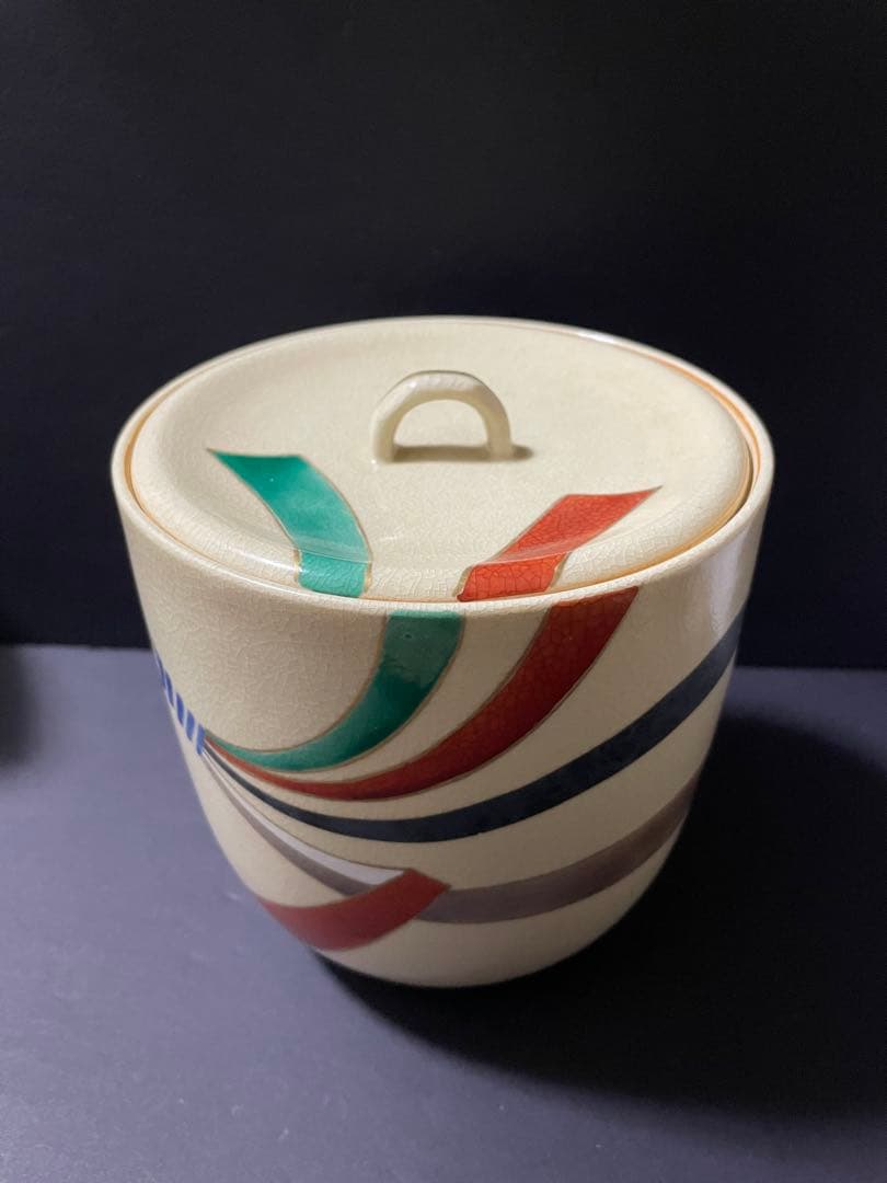 京焼 色絵金彩 水差し 在銘 仁清写 利休形 昭和43年購入 アンティーク