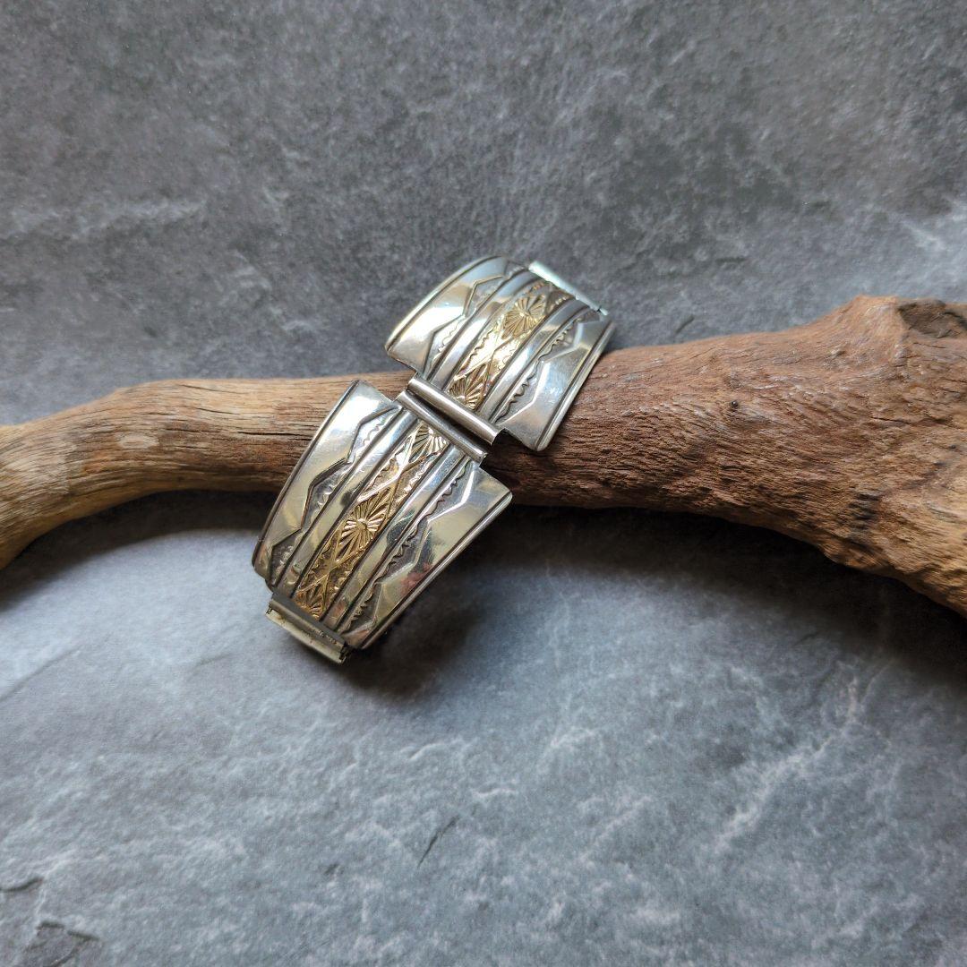 インディアンジュエリー　Gary reevesウォッチバンド　14K ナバホ