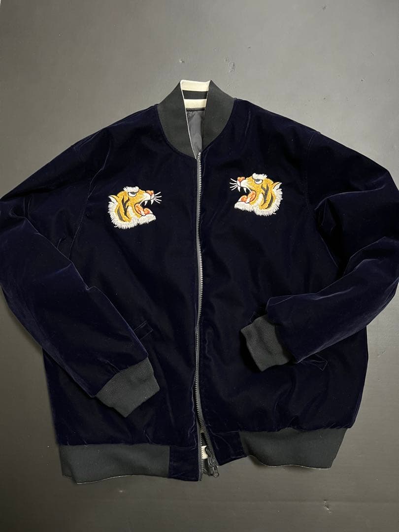 TAION リバーシブル スカジャン ネイビー スーベニア 虎刺繍 ジャパンスペシャル リバーシブル スカジャン ダウンジャケット