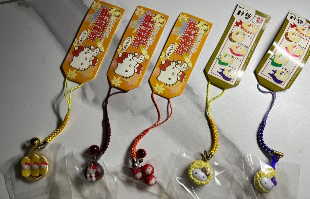 キティ 秋の味覚シリーズ ＋ 天ぷらシリーズ根付け