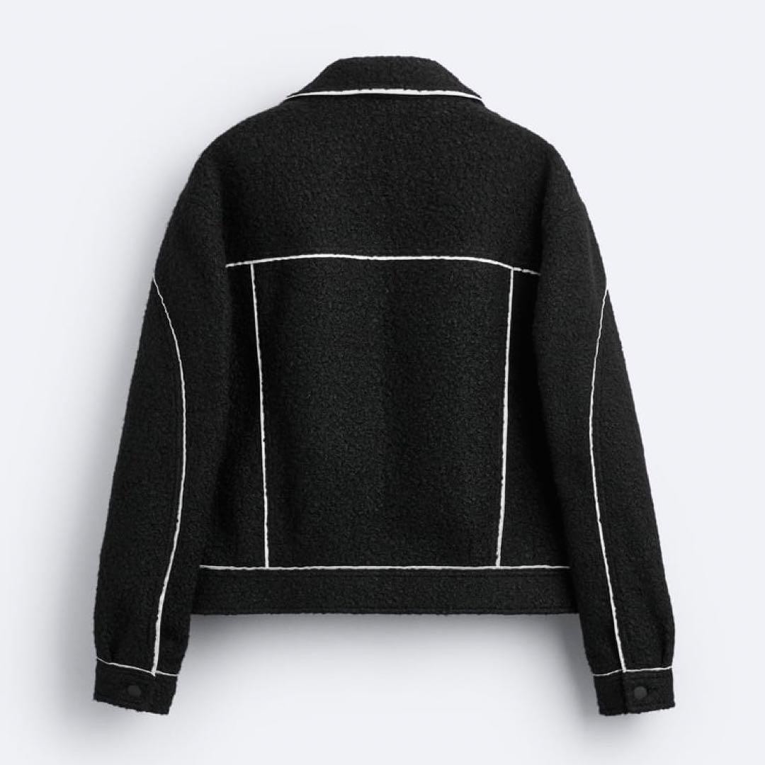 ZARA コントラストトップステッチブークレジャケット - メルカリ
