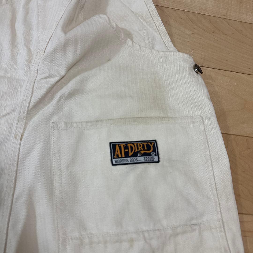 AT-DIRTY \"OVERALLS\" WHITE サイズL