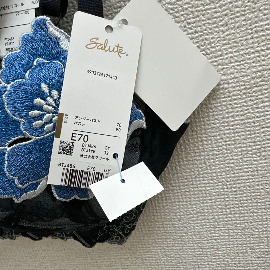 ワコール サルート86G【新品】リボンの騎士ブラE70&ソングL セットGY