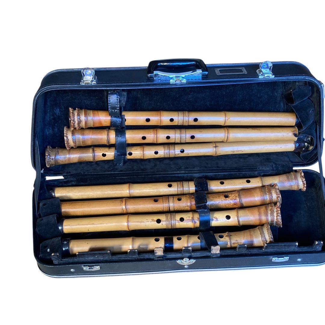 遠藤晏弘　尺八　7本　竹製　ハードケース付き