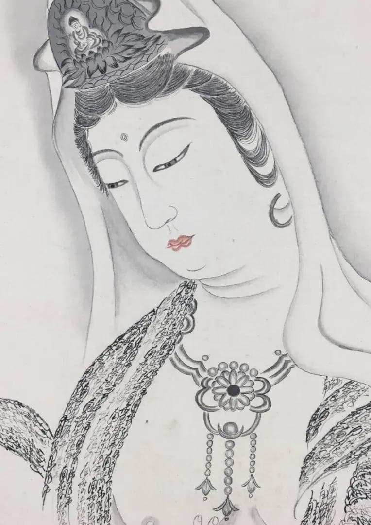 光明会！[山崎弁栄・慈母観音図・絹本]／如来光明会／千葉県柏市