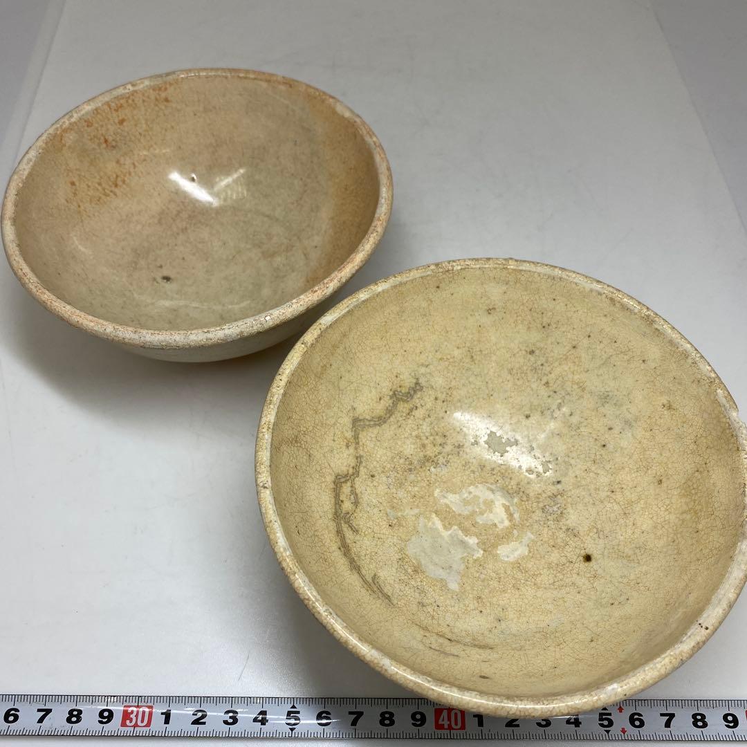 古代　中国　鉢2点　幅約14.1/14.5㎝　東さ7-0616②