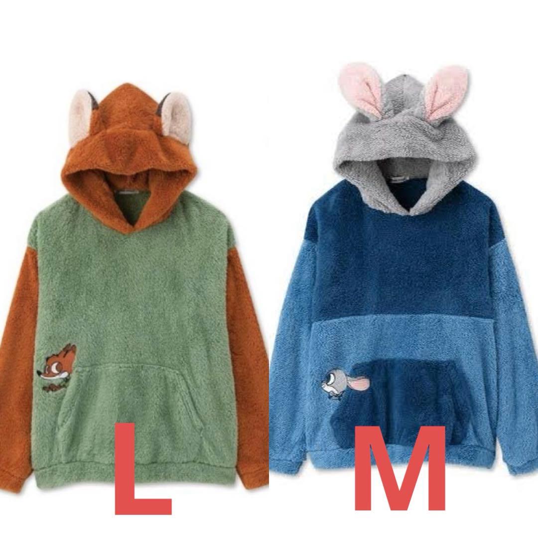 【⭐️レア⭐️】ズートピアもこもこボアパーカー　ニック&ジュディセット ズートピア もこもこパーカー ジュディ ニック - メルカリ