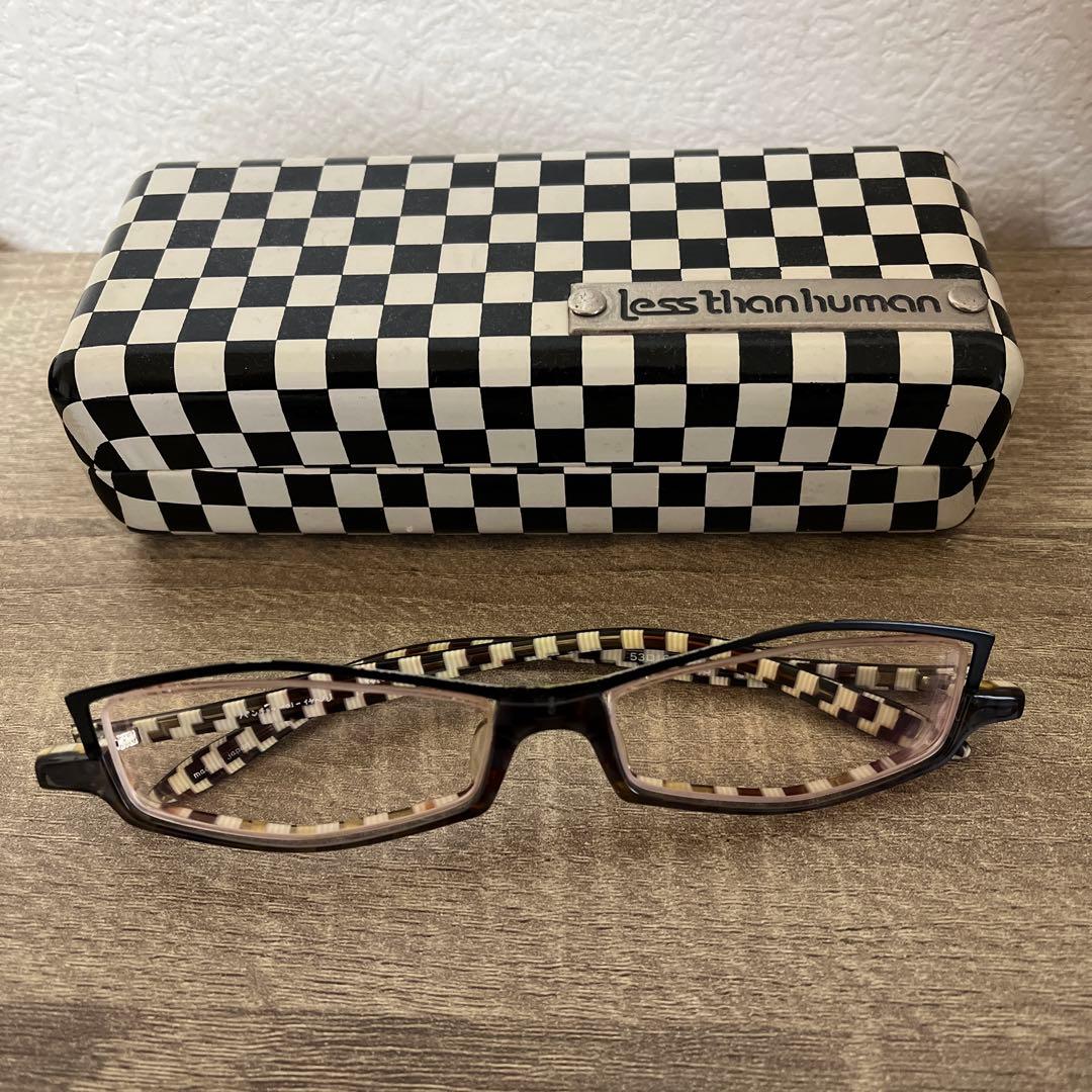less than human チェッカーパターン眼鏡セット