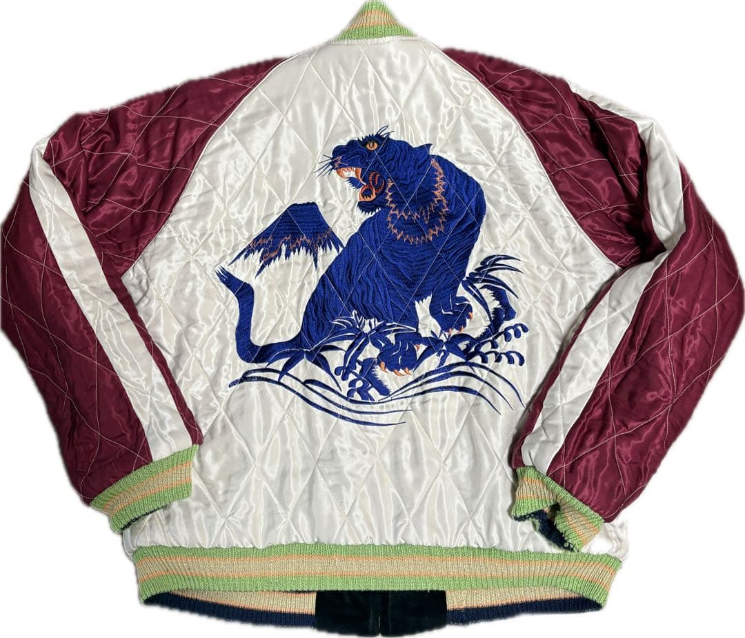 テーラー東洋 別珍 サテン スカジャン 青虎 TT12064 鷲 龍 富士山 L