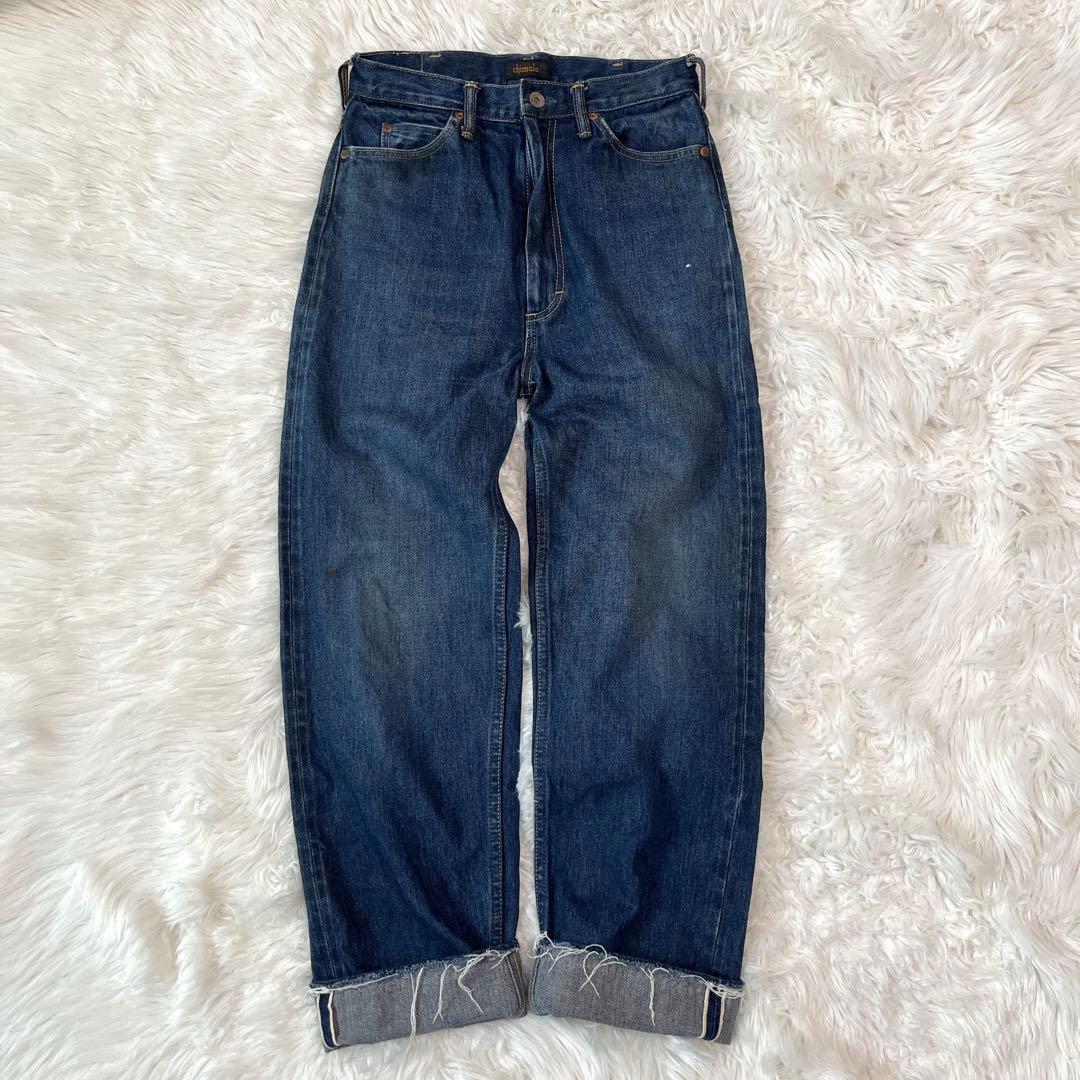 chimala チマラ デニム パンツ ダメージ加工 セルビッチ 赤耳 26 chimala チマラ セルビッチ デニム モンローカット パンツ cs38-wp04