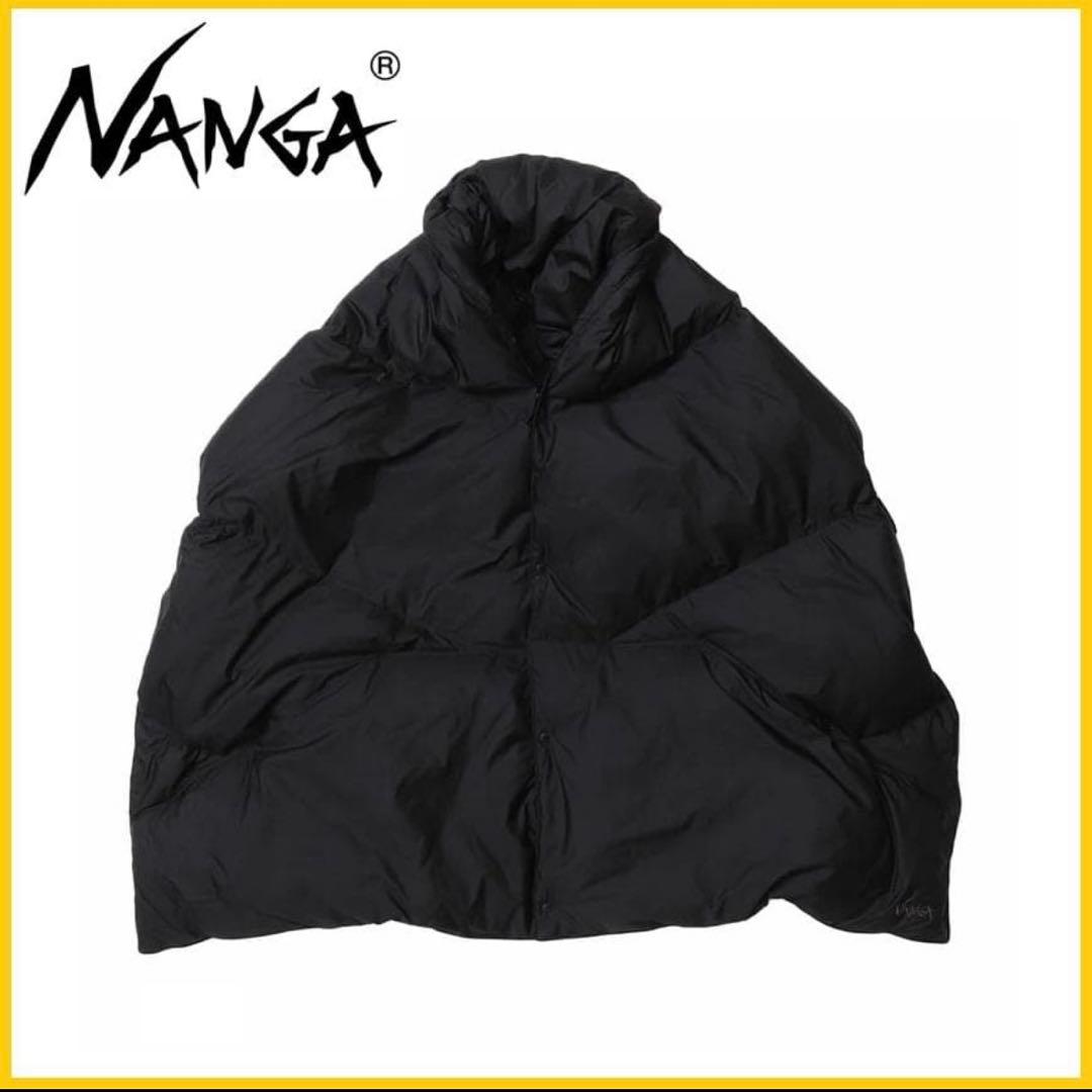 新品未使用　NANGA ブラック ダウンポンチョ　ショール　ダウンジャケット