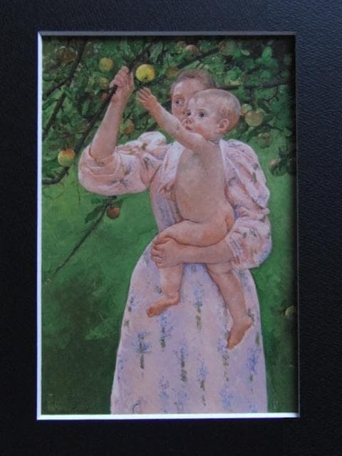 メアリー・カサット、「果実をとろうとする子ども」、希少な画集より