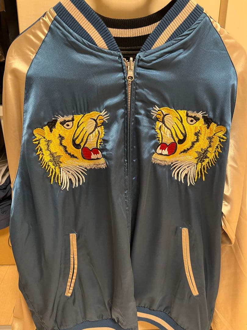 け*ん様 花旅楽団 虎と鷹の刺繍 スカジャン リバーシブル