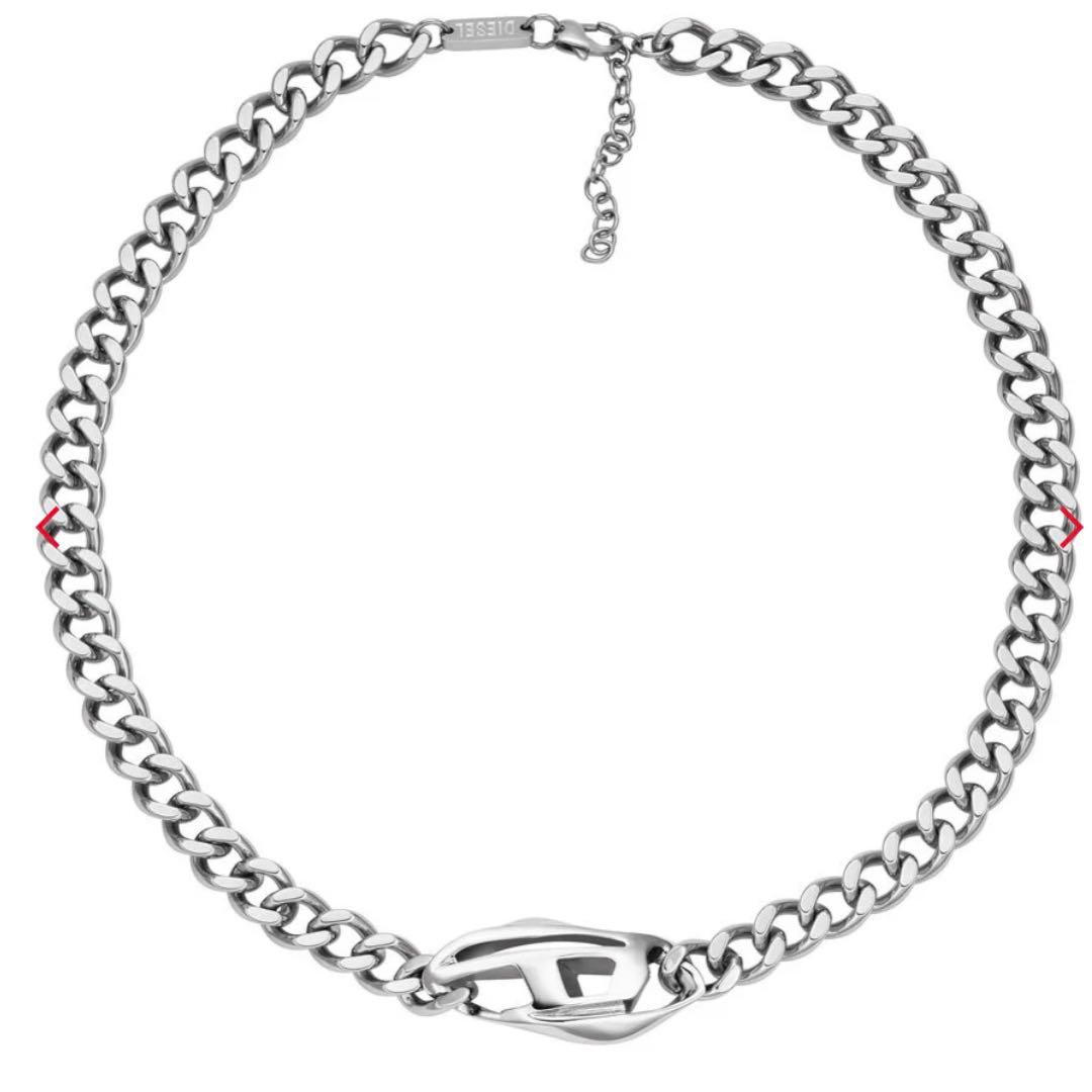 【本日限定価格】DIESEL Dx1412 シルバー チェーンネックレス 美品