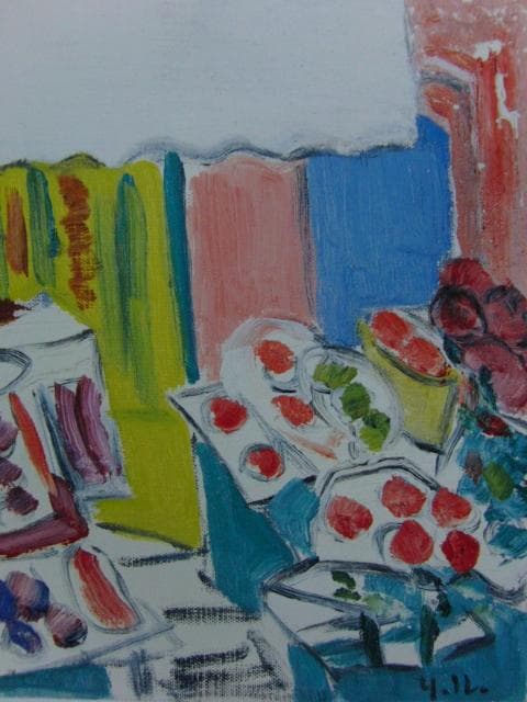 野口弥太郎、「風景」、希少な画集の額装画、オーダーマット付・日本製