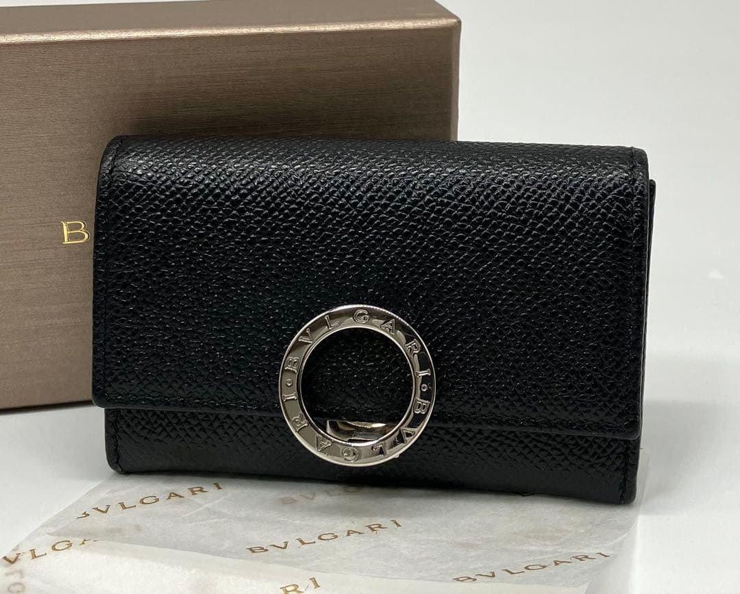 ⭐️ 新型 美品 ブルガリ ブルガリ ロゴ ケース ブラック 鑑定済