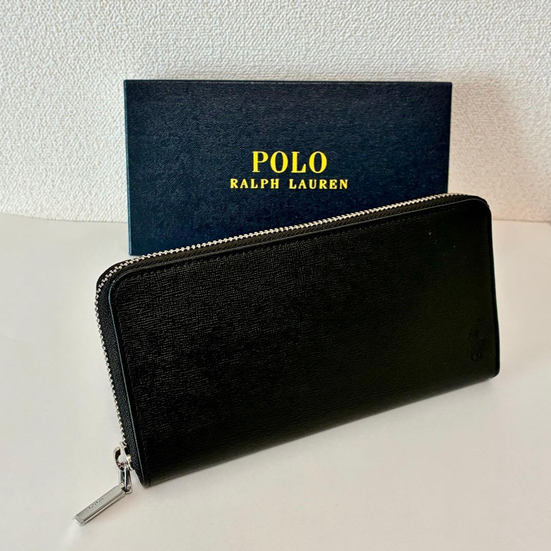 新品未使用 ポロラルフローレン ラウンドジップ長財布 ブラック