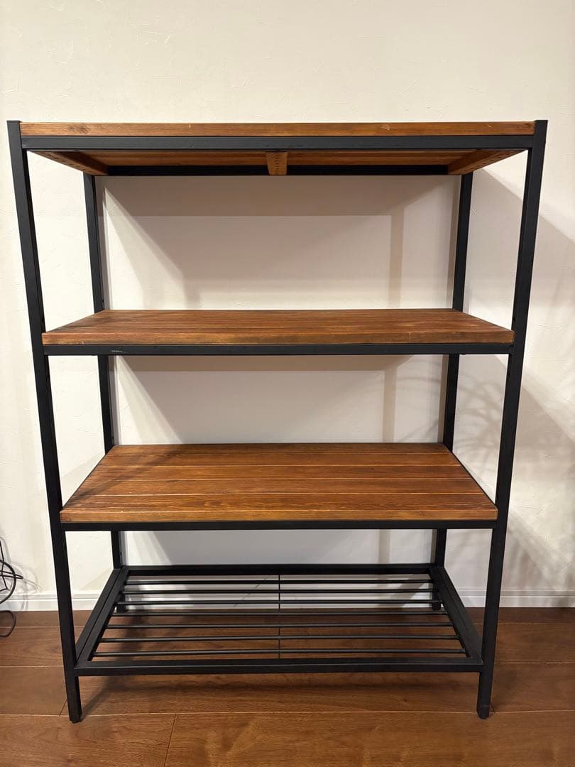 【送料無料】木製・スチールラック3段