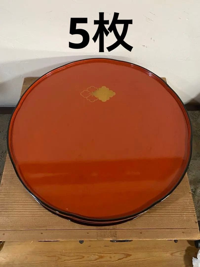 輪島塗　懐石道具　折敷　お膳　お盆　5枚