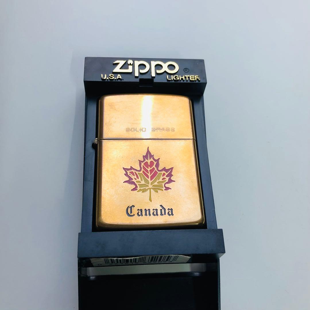 はなみ　カナダソリッドブラスダブルイヤー オンタリオ工場製造 ZIPPO（ジッポー） ZIPPOライター カナダ製 1992年製 ニュー