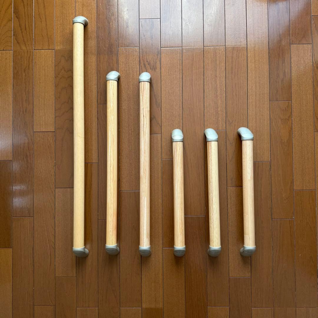 エコ手すり 6本セット　木製　縦横両用　転倒防止　歩行補助　介護