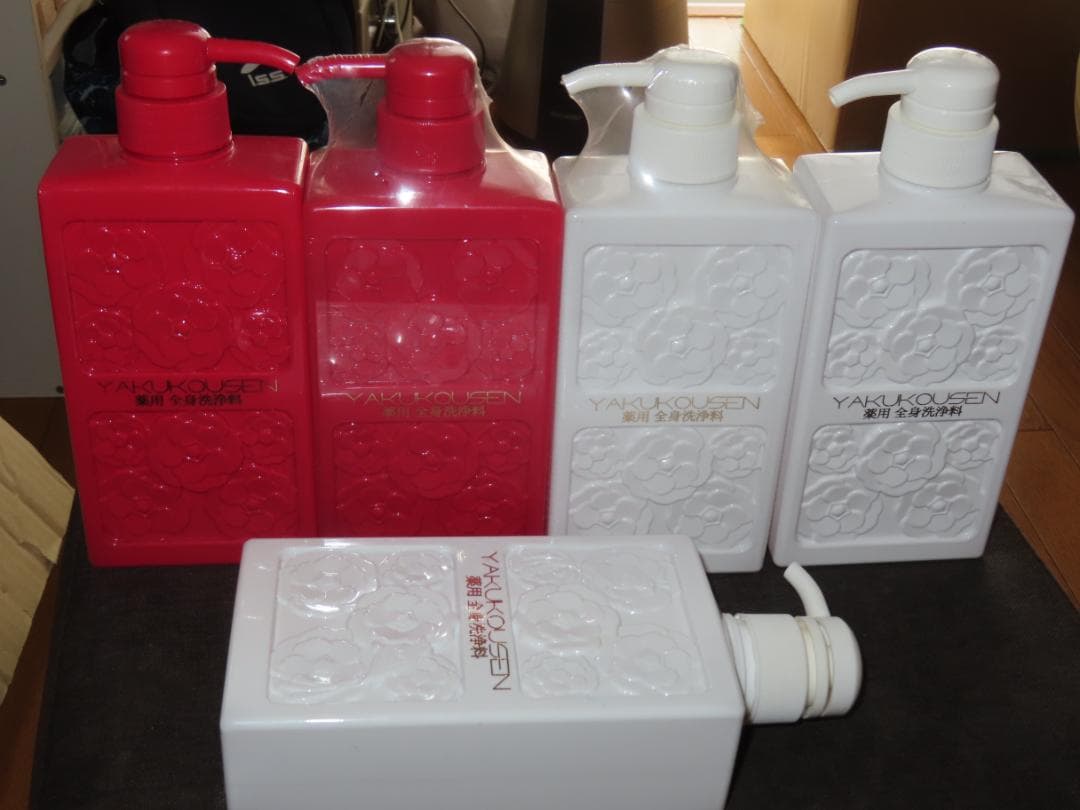 未使用品　5本　薬酵泉 やくこうせん 薬用全身洗浄料 500m　赤白