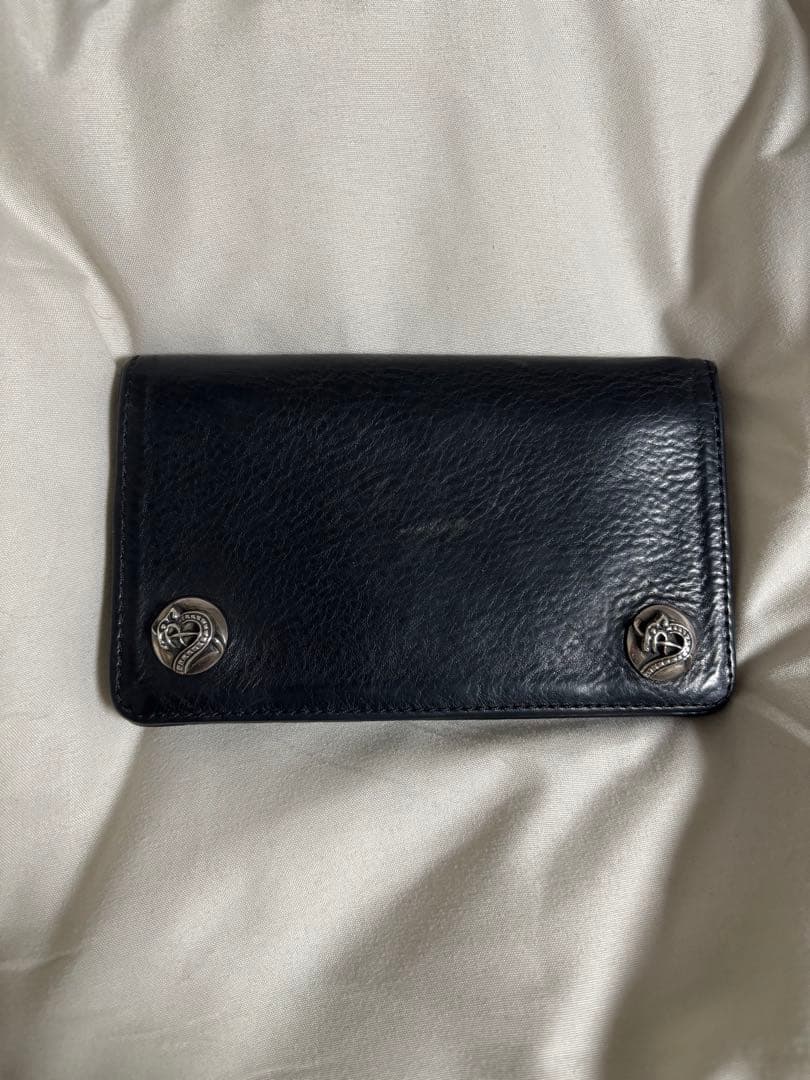 クロムハーツ 財布 クロムハーツジュディウォレットクロスボタンブラックヘビーレザー