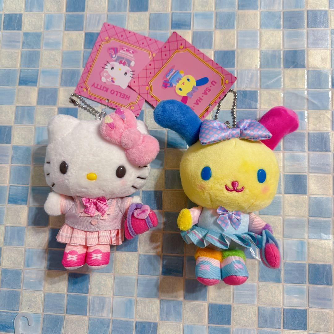 サンリオ学園きらめき部　ハローキティ　ウサハナ　ぬいぐるみマスコット　2点セット Amazon.co.jp: サンリオ(SANRIO) マスコットホルダー（#サンリオ学園