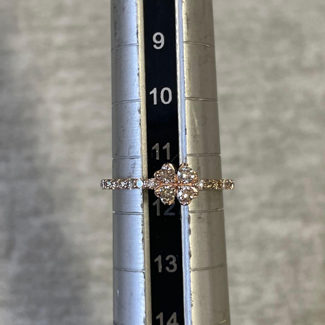 #12号♡K18♡0.41ct♡クローバーモチーフリング