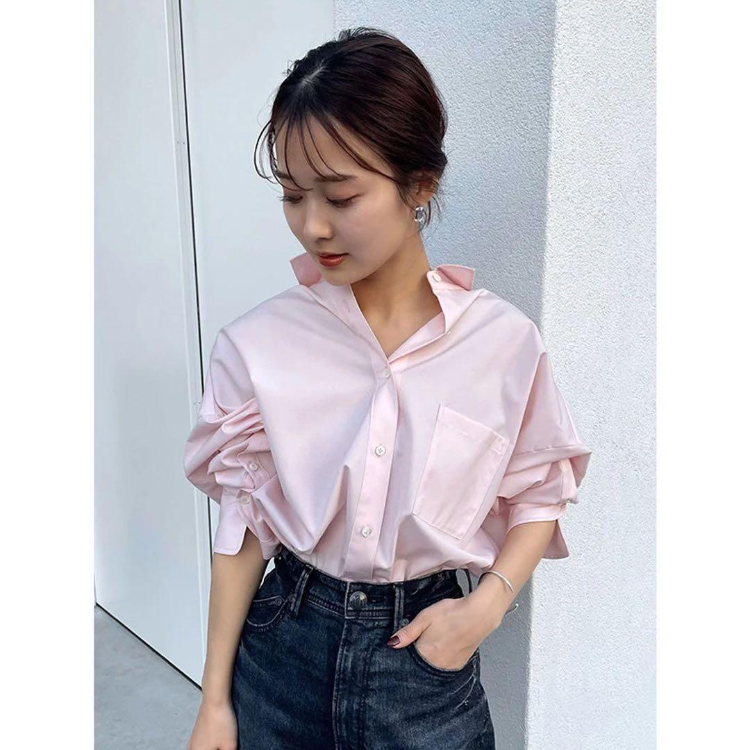 anuans スタンダードシャツ　ピンク