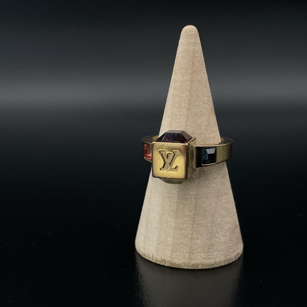 美品 ルイヴィトン M65098 バーグ ギャンブル リング ゴールド S