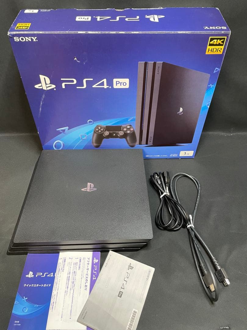 Nintendo Switch SONY PS4 Pro CHU-7100B 1398 PS4 CUH-7100B 1TB Pro Jet Black Box Sony PlayStation 4 Used Tested