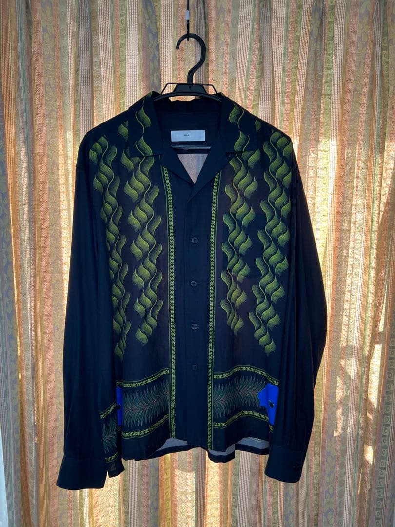 TOGA VIRILIS キュプラコットンツイルプリントシャツ