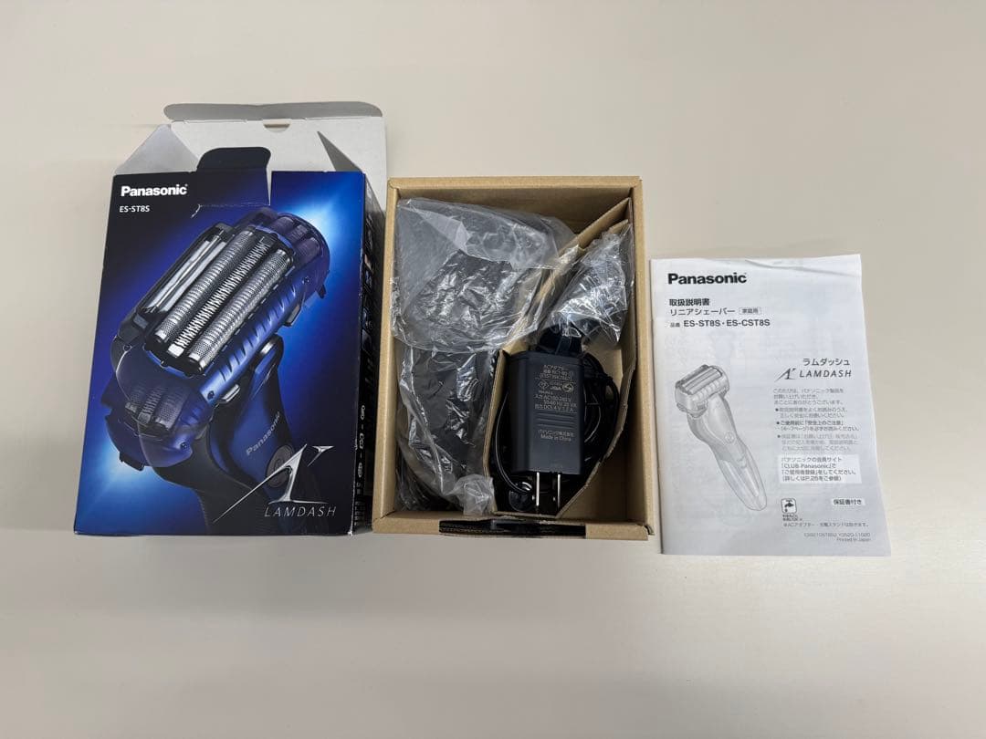【美品】パナソニック ラムダッシュ ES-ST8S ブルー 3枚刃 パナソニック、ヒゲ起こしフィンを搭載した3枚刃ラムダッシュ「ES-ST8Q