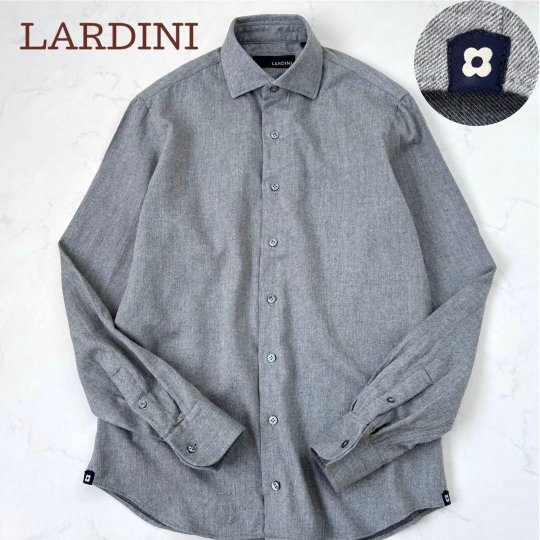 【美品】ラルディーニ ホリゾンタルカラー ネルシャツ 38 コンバーチブルカフス