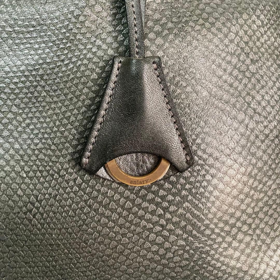アニアリ トートバッグ パイソン シルバーカーキ レザー - メルカリ