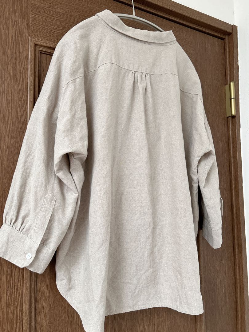 HUIS 8分袖オールドレピアリネンワイドブラウス きなり レディス U108