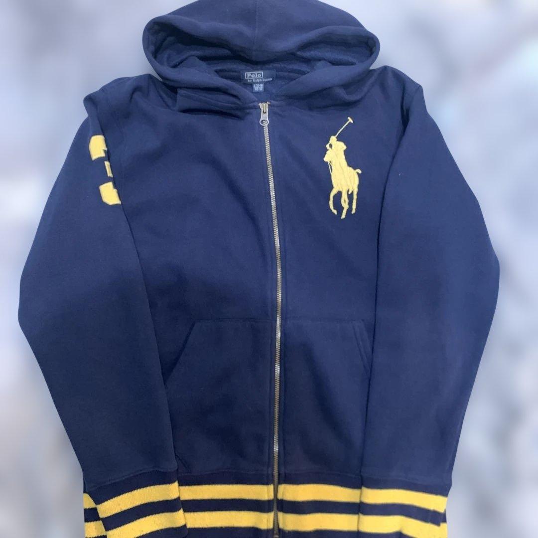 90s ラルフローレン ジップアップパーカー ビックポニー - メルカリ