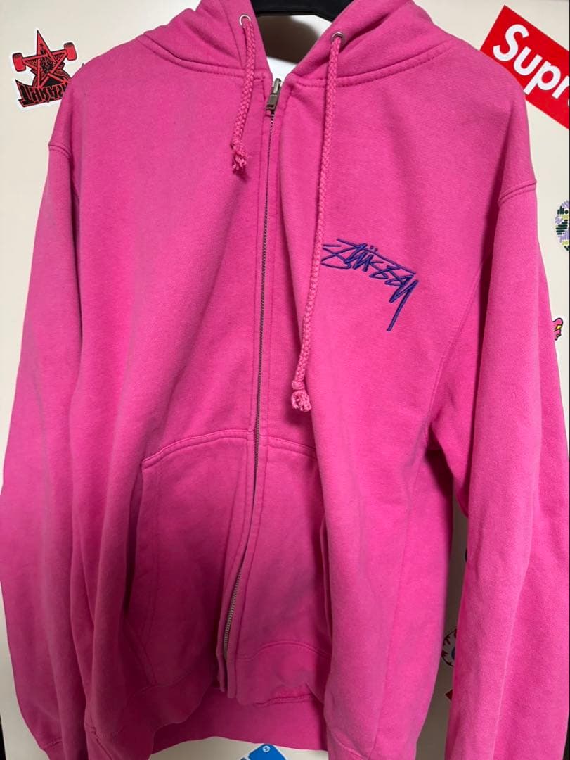 old stussyジップパーカー