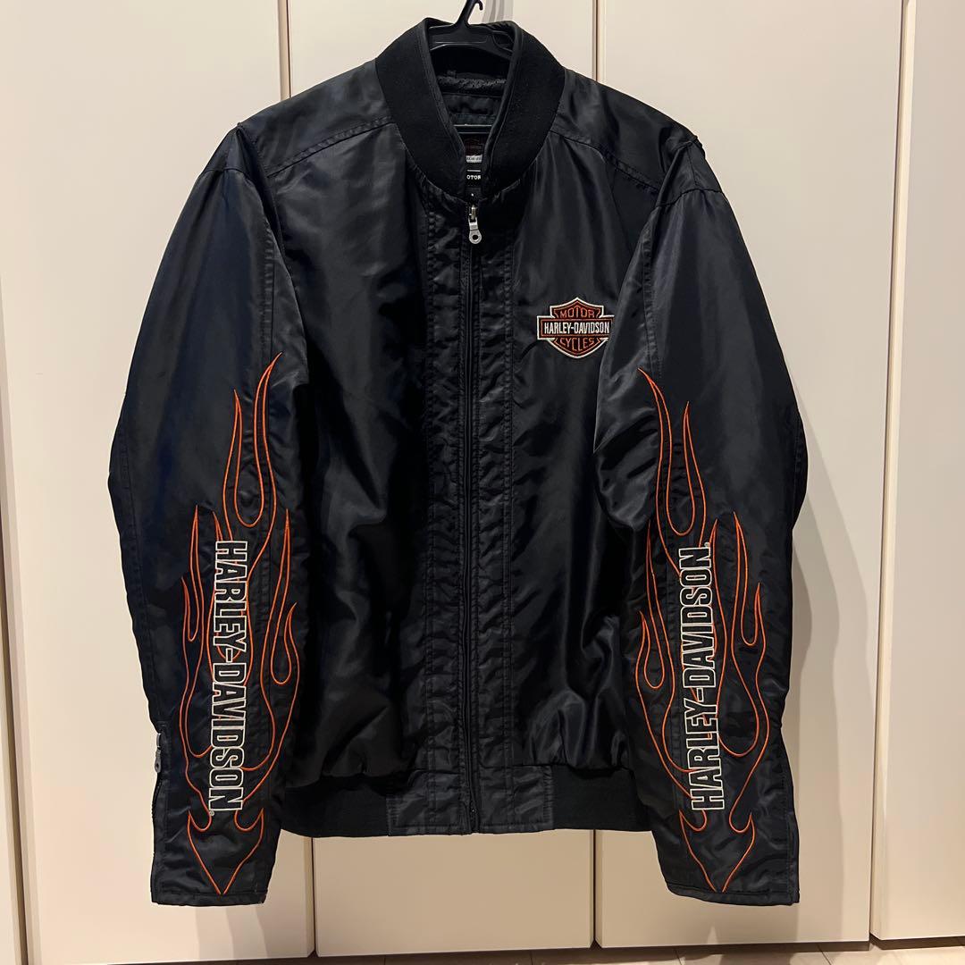 Harley-Davidson ブラックボンバージャケット - メルカリ