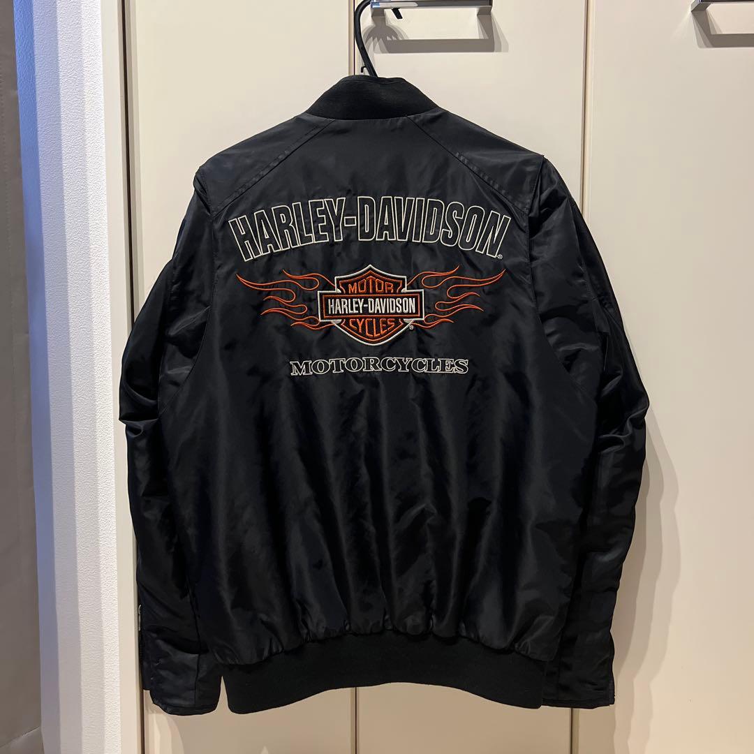 Harley-Davidson ブラックボンバージャケット - メルカリ