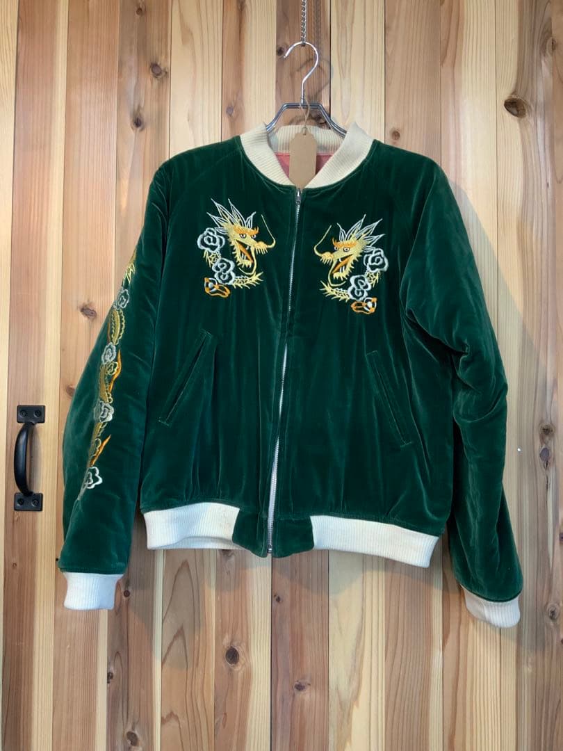 フラットヘッド　スカジャン　別珍　美品　Lサイズ