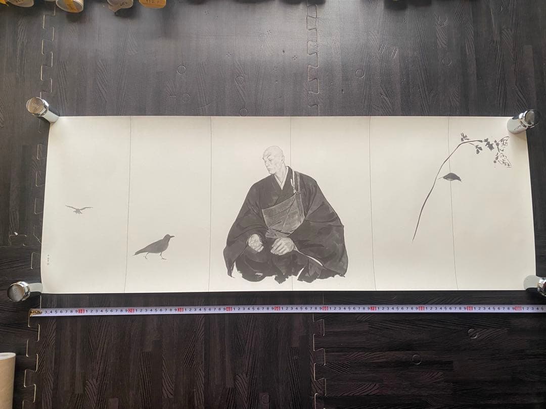 井上雄彦　親鸞　屏風　左右セット