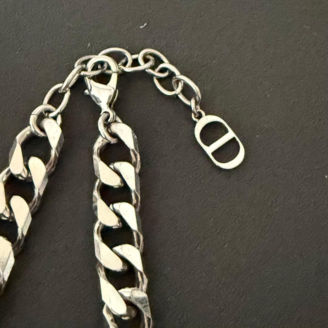 極美品 Christian Dior ブレスレット 喜平 ラインストーンシルバー