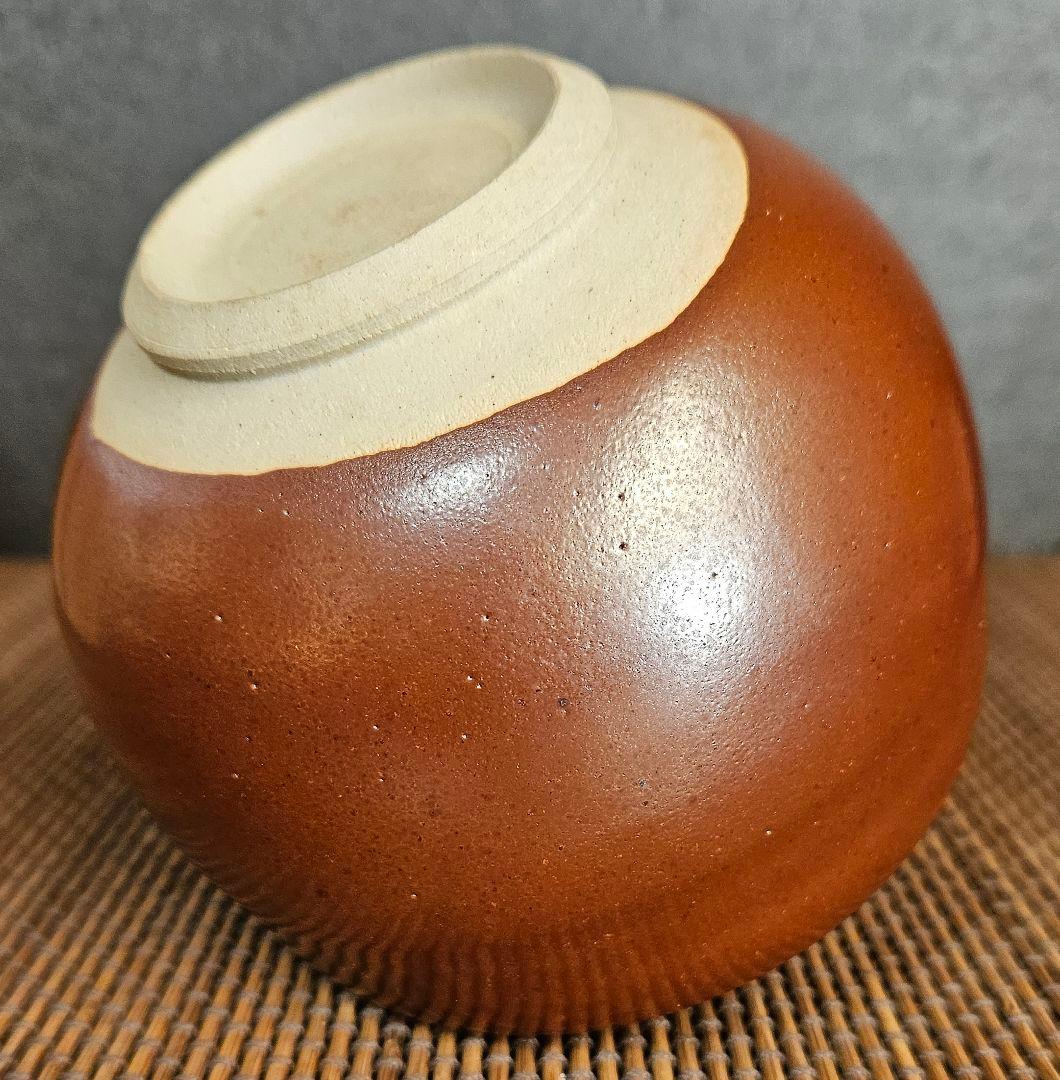 松風山焼 和同窯 藤本尚己(尚山) 鉄釉 茶碗 共箱 共布